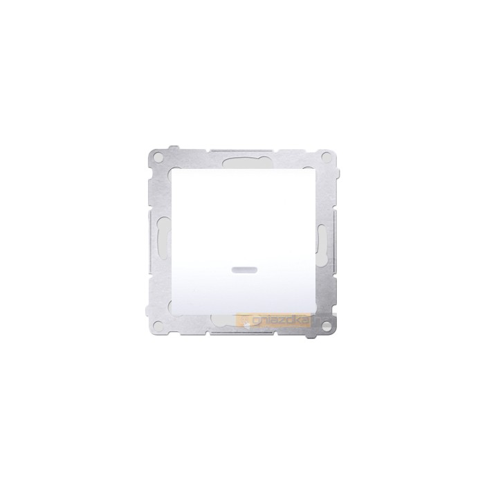 Łącznik jednobiegunowy z podświetleniem LED biały Simon 54 Premium