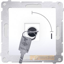 Łącznik na kluczyk jednobiegunowy 2 pozycyjny 0-1 biały Simon 54 Premium