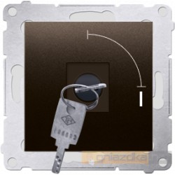 Łącznik na kluczyk jednobiegunowy 2 pozycyjny 0-1 brąz mat Simon 54 Premium