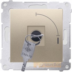 Łącznik na kluczyk jednobiegunowy 2 pozycyjny 0-1 złoty Simon 54 Premium