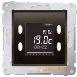 Termostat cyfrowy z czujnikiem wewnętrznym brąz mat Simon 54 Premium