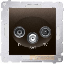 Gniazdo R-TV-SAT końcowe brąz mat Simon 54 Premium