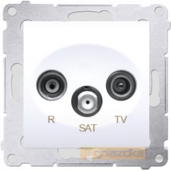 Gniazdo R-TV-SAT przelotowe białe Simon 54 Premium