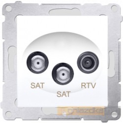Gniazdo R-TV-SAT-SAT białe Simon 54 Premium