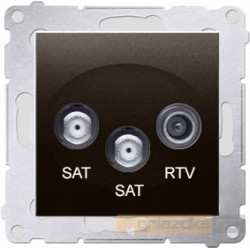 Gniazdo R-TV-SAT-SAT brąz mat Simon 54 Premium