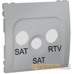 Gniazdo R-TV-SAT przelotowe aluminiowy metalizowany Simon Classic