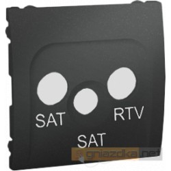 Gniazdo R-TV-SAT przelotowe grafit Simon Classic