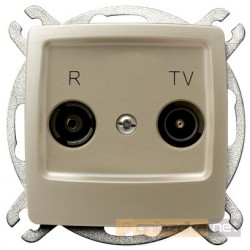 Gniazdo RTV przelotowe ZAP-16-dB ecru perłowy Karo Ospel