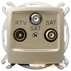 Gniazdo RTV-SAT z dwoma wyjściami SAT ecru perłowy Karo Ospel
