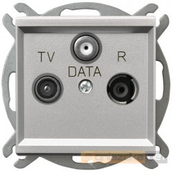 Gniazdo RTV-DATA srebro mat Sonata Ospel