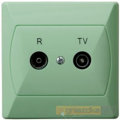 Gniazdo RTV końcowe 2,5-3 dB seledynowy Akcent Ospel