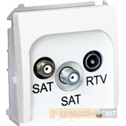 Gniazdo R-TV-SAT-SAT końcowe białe Simon Basic