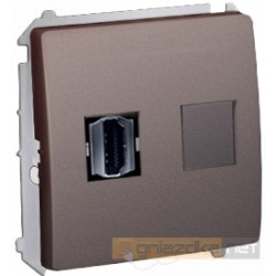 Gniazdo HDMI pojedyncze czekoladowy Simon Basic