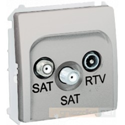 Gniazdo R-TV-SAT-SAT końcowe srebrny mat Simon Basic
