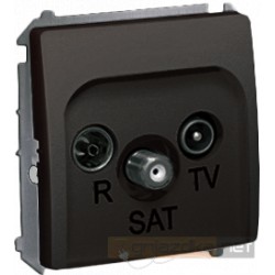 Gniazdo R-TV-SAT przelotowe grafit Simon Basic