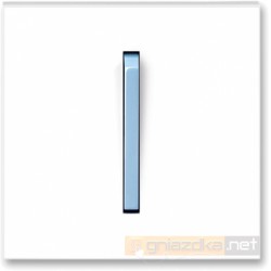 Łącznik pojedynczy schodowy biały / lodowo niebieski NEO ABB