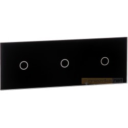 Panel dotykowy szklany czarny potrójny 1+1+1 Livolo