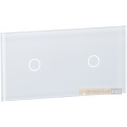 Panel dotykowy szklany biały podwójny 1+1 Livolo