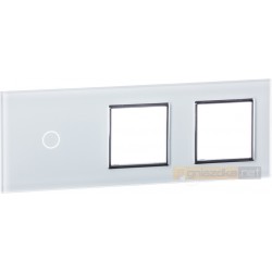 Panel dotykowy szklany biały 3-krotny 1+0+0 Livolo