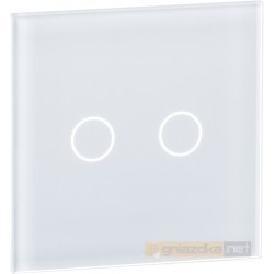 Panel dotykowy szklany biały podwójny Livolo