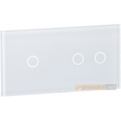 Panel dotykowy szklany biały 2-krotny 1+2 Livolo