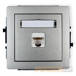 Gniazdo komputerowe pojedyncze 1xRJ45 kat. 6 srebrny metalik Karlik Deco