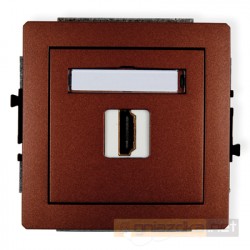 Gniazdo pojedyncze HDMI brązowy metalik Karlik Deco