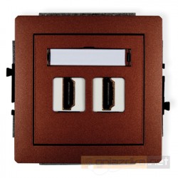 Gniazdo podwójne HDMI brązowy metalik Karlik Deco