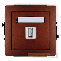 Gniazdo USB-AA pojedyncze brązowy metalik Karlik Deco