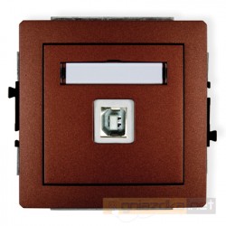 Gniazdo USB-AB pojedyncze brązowy metalik Karlik Deco