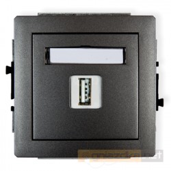 Gniazdo USB-AA pojedyncze grafitowy Karlik Deco