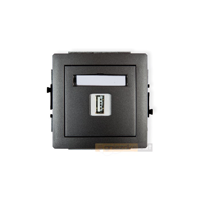 Gniazdo USB-AA pojedyncze grafitowy Karlik Deco