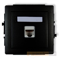 Gniazdo komputerowe pojedyncze 1xRJ45 kat. 5e ekranowane czarny mat Karlik Deco