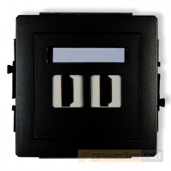 Gniazdo podwójne HDMI czarny mat Karlik Deco
