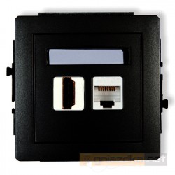 Gniazdo HDMI + RJ45 komputerowe kat. 5e czarny mat Karlik Deco