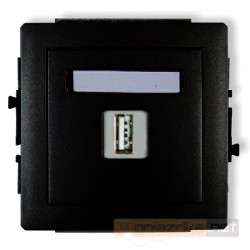 Gniazdo USB-AA pojedyncze czarny mat Karlik Deco