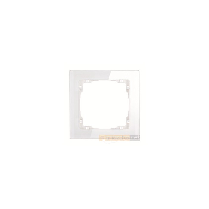 Ramka uniwersalna 1-krotna - efekt szkła (biała/biały) biały Karlik Deco