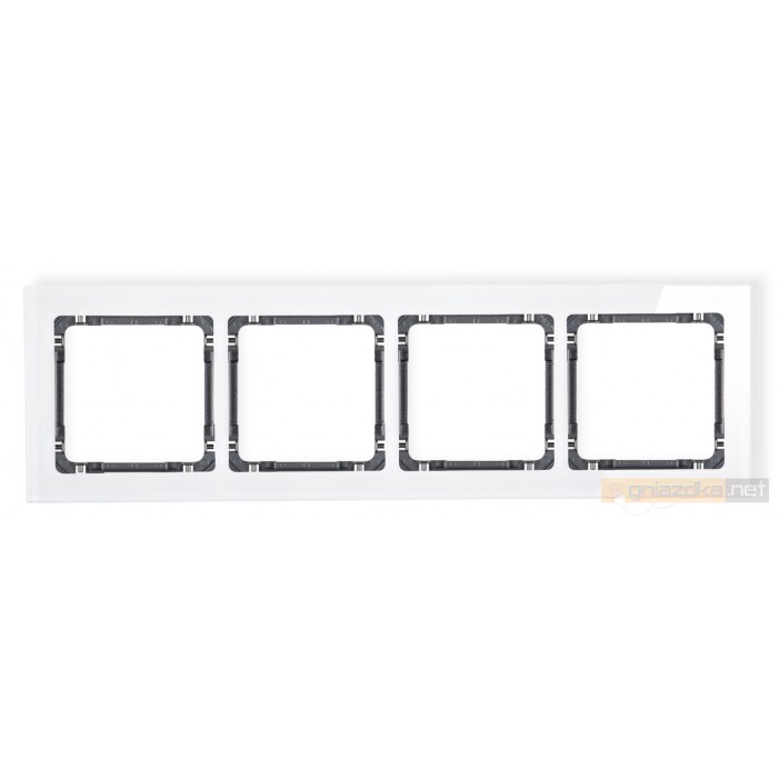 Ramka uniwersalna 4-krotna - efekt szkła (biała/grafitowy) biały Karlik Deco
