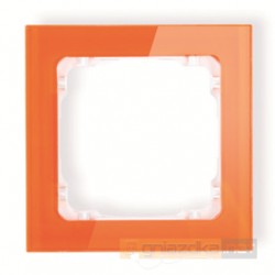 Ramka uniwersalna 1-krotna - efekt szkła (pomarańczowa/biały) pomarańczowy Karlik Deco