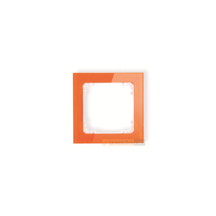 Ramka uniwersalna 1-krotna - efekt szkła (pomarańczowa/biały) pomarańczowy Karlik Deco