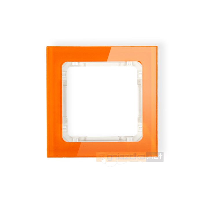 Ramka uniwersalna 1-krotna - efekt szkła (pomarańczowa/beżowy) pomarańczowy Karlik Deco