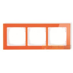 Ramka uniwersalna 3-krotna - efekt szkła (pomarańczowa/biały) pomarańczowy Karlik Deco