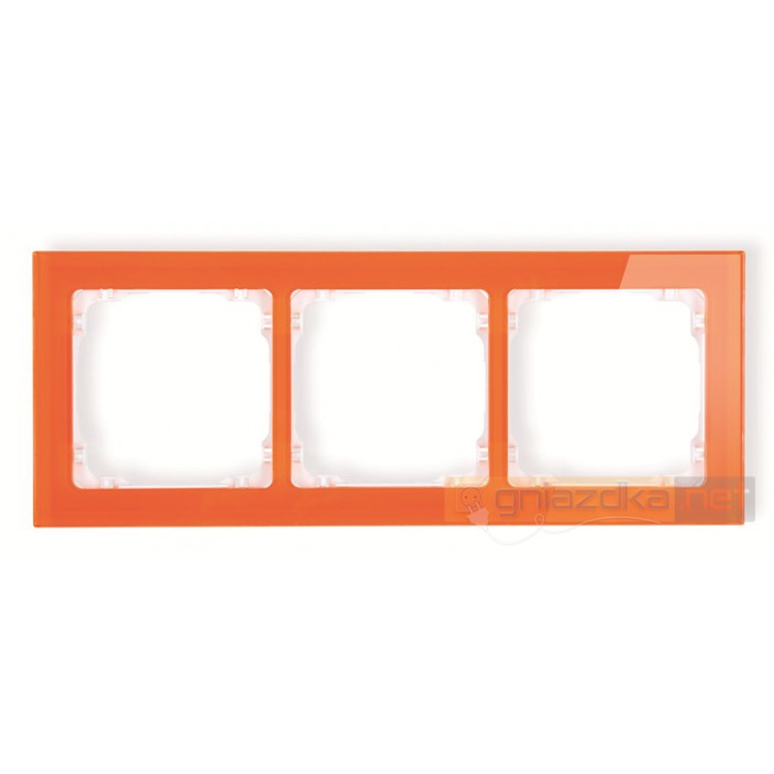 Ramka uniwersalna 3-krotna - efekt szkła (pomarańczowa/biały) pomarańczowy Karlik Deco