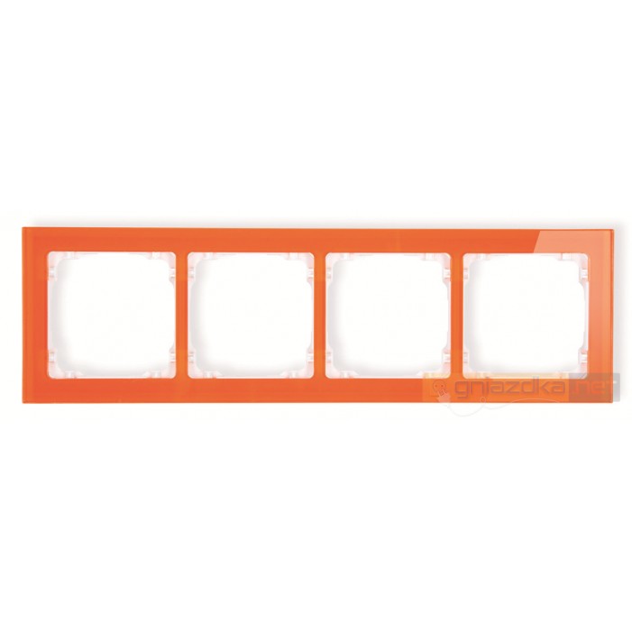 Ramka uniwersalna 4-krotna - efekt szkła (pomarańczowa/biały) pomarańczowy Karlik Deco