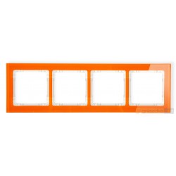 Ramka uniwersalna 4-krotna - efekt szkła (pomarańczowa/beżowy) pomarańczowy Karlik Deco