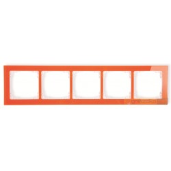 Ramka uniwersalna 5-krotna - efekt szkła (pomarańczowa/biały) pomarańczowy Karlik Deco