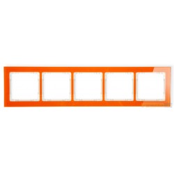 Ramka uniwersalna 5-krotna - efekt szkła (pomarańczowa/beżowy) pomarańczowy Karlik Deco