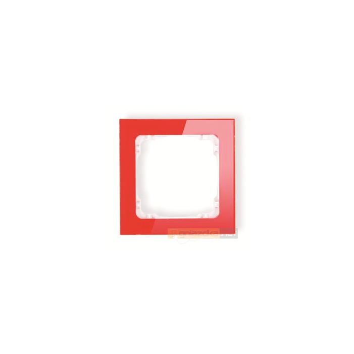Ramka uniwersalna 1-krotna - efekt szkła (czerwona/biały) czerwony Karlik Deco