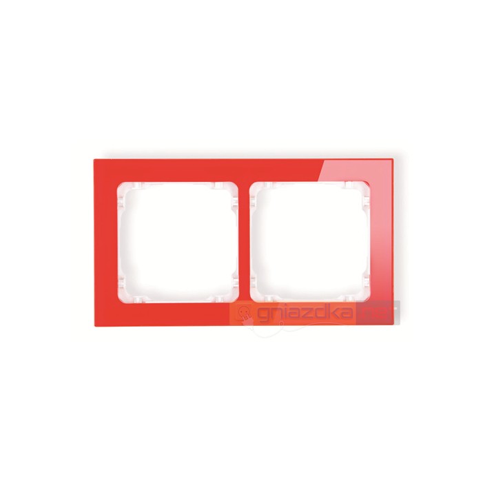 Ramka uniwersalna 2-krotna - efekt szkła (czerwona/biały) czerwony Karlik Deco
