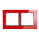 Ramka uniwersalna 2-krotna - efekt szkła (czerwona/grafitowy) czerwony Karlik Deco